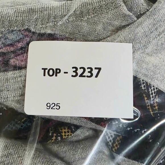 LuLaRoe Striped Paisley Carly Dress Gray Black L - Picture 9 of 9